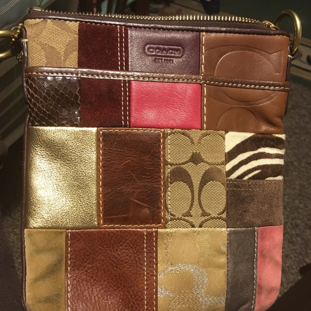 Coach cross body patchwork bag